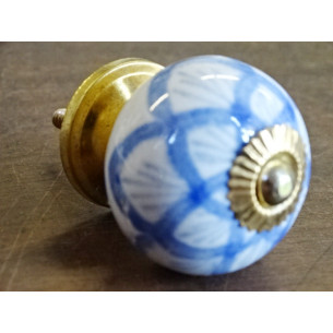 maniglia blu provence arabesco