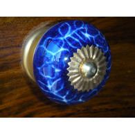 Porcelain knobs dark-blue flowers whites