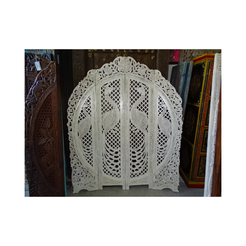 Biombos rdonda Paons blanco