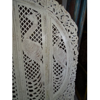 Screen rond peacock white distress