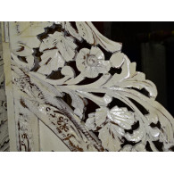 Pantalla lijar ronda flores blancas