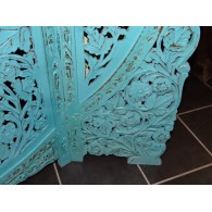 Round Screen sanded turquoise flowers