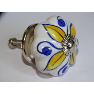 Mango de calabaza en porcelana blanca y 4 pétalos...