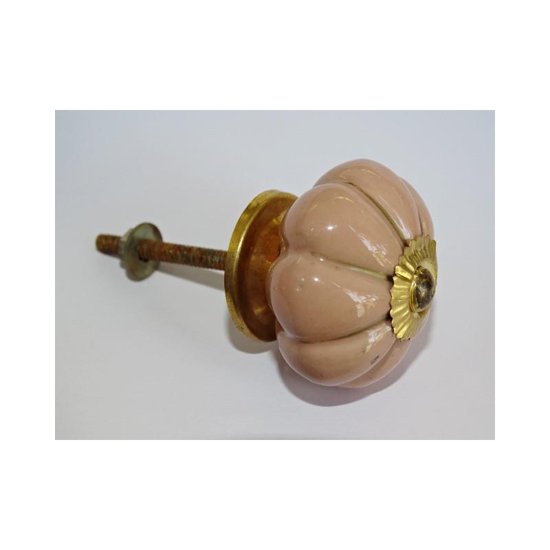 Boutons citrouille beige rosé traits dorés