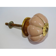 zucca di ceramica linee dorate beige rosato