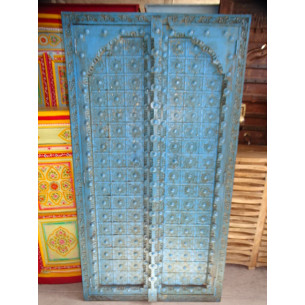 Portes de placard turquoise avec arche en 92 X 170 cm