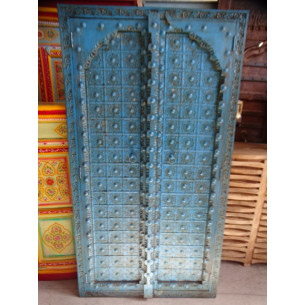 Portes de placard turquoise avec arche en 92 X 170 cm 2