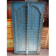 Portes de placard turquoise avec arche en 92 X 170 cm