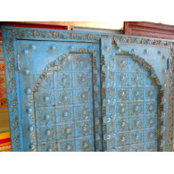 Portes de placard turquoise avec arche en 92 X 170 cm