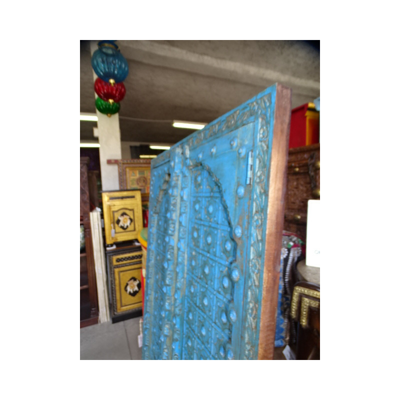 Turquoise cupboard doors with arch in 92 X 170 cm