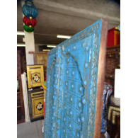 Türkise Schranktüren mit Bogen in 92 X 170 cm