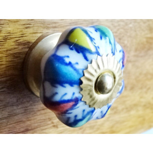 Porcelain Pumpkin Triangle Multicolor Handle