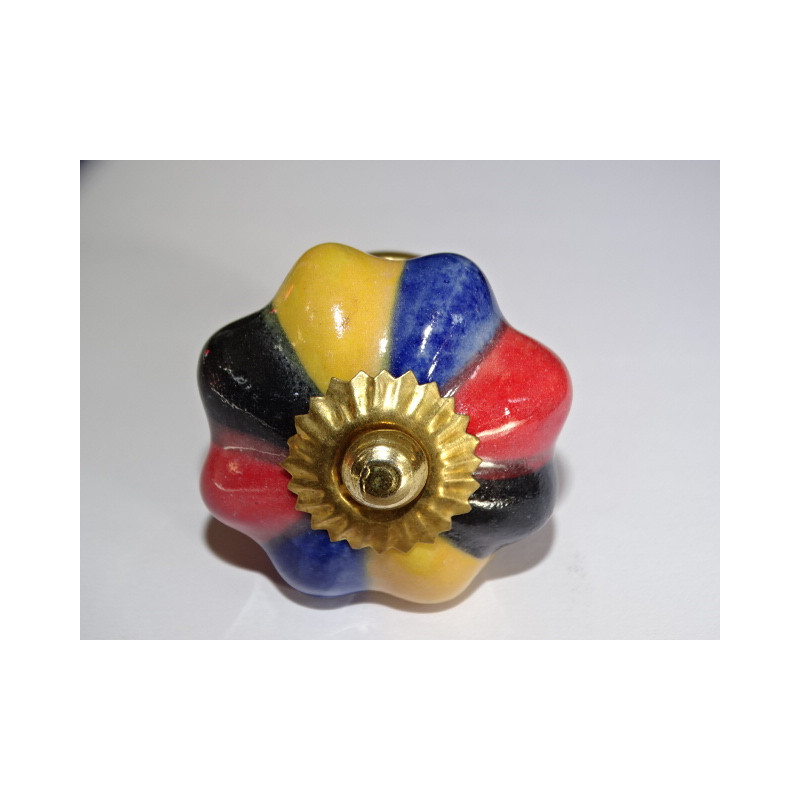 Poignée en porcelaine citrouille multicolore...