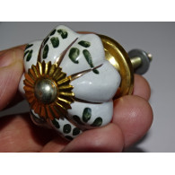 Manija Calabaza 35 mm verde vintage con líneas oro