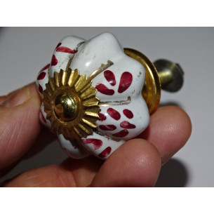 Kürbis 35 mm rot Jahrgang Tasten mit goldenen Linien 2