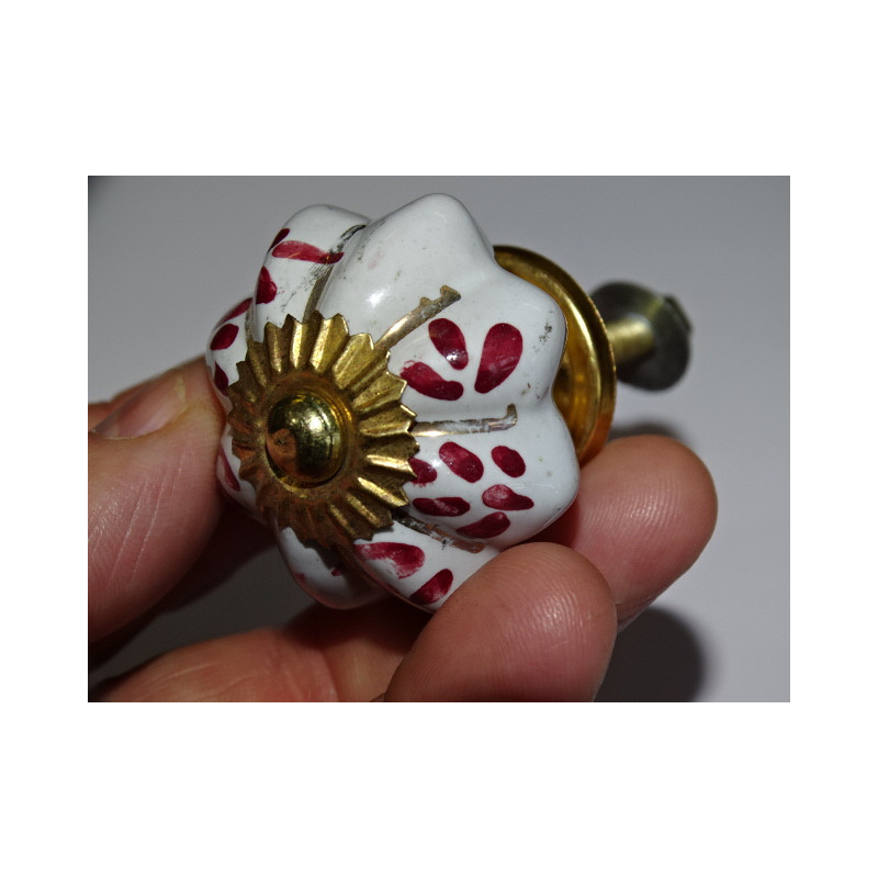 Manija Calabaza 35 mm rojo vintage con líneas oro