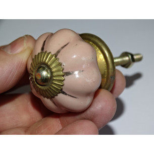 Pulsanti di zucca 35 millimetri beige rosato con linee... 2