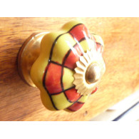 pumpkin knobs yellow damier red
