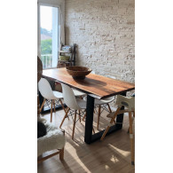 Mesa de acacia maciza sin cantos  220x100 cm