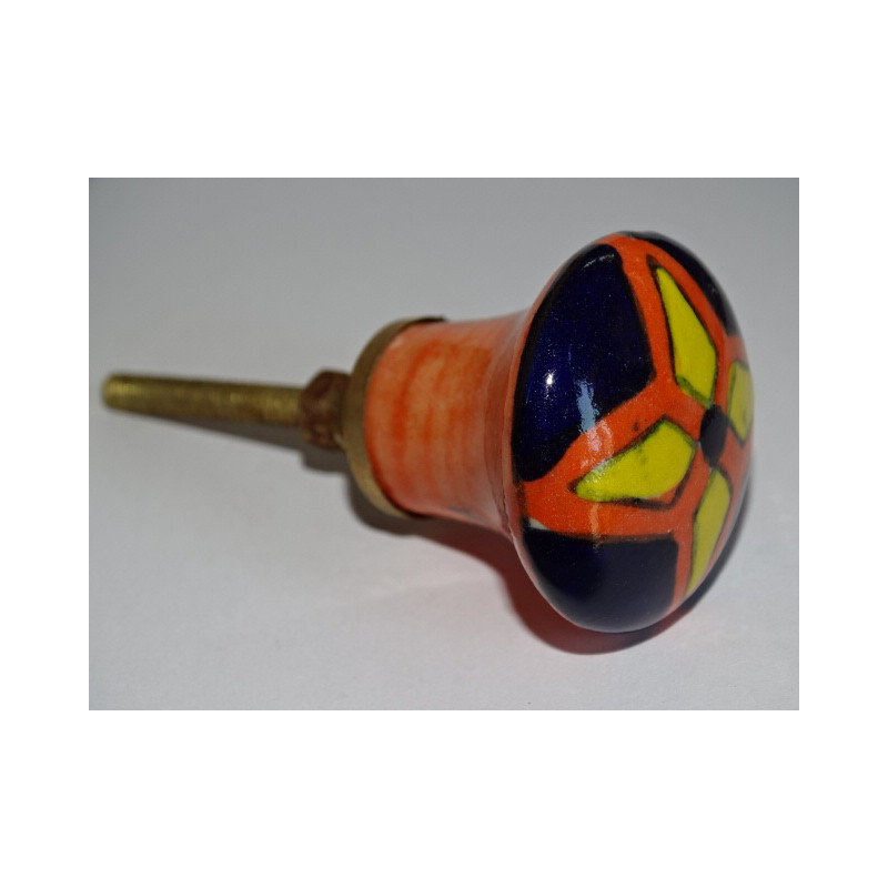 bouton en forme de poire orange et fleur jaune...