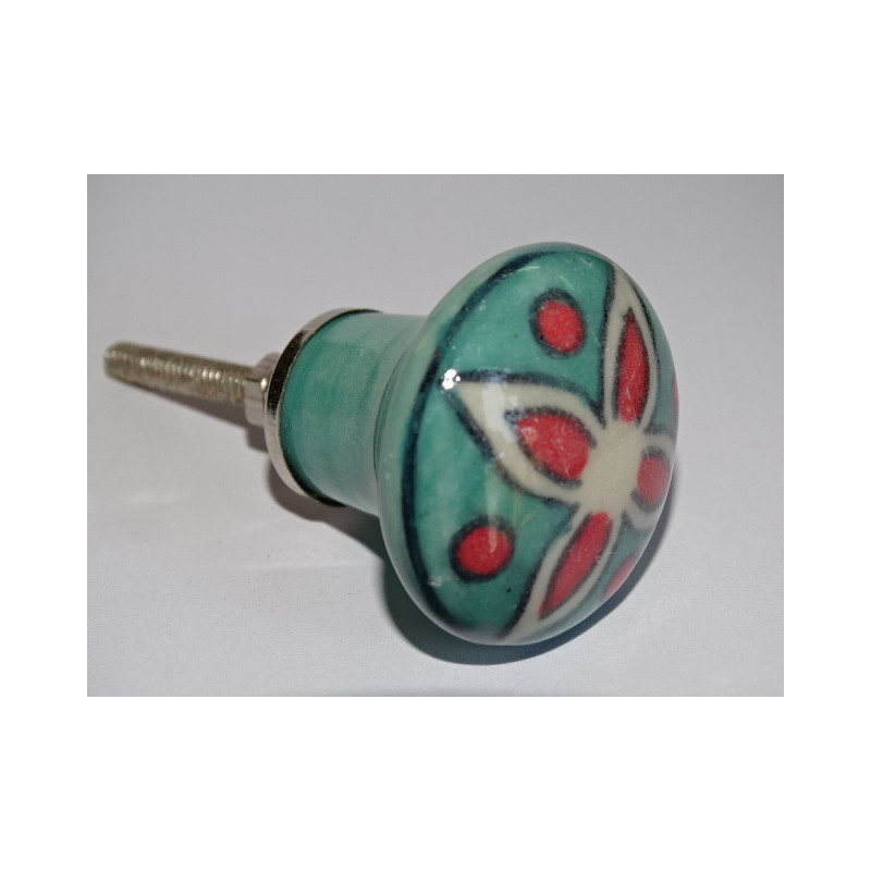 bouton en forme de poire vert turquoise et...